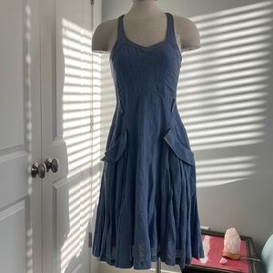 Armani Exchange Linen Silk Blue A Line  Dress size 4